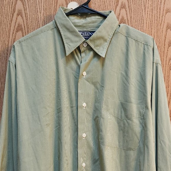 Ralph Lauren Other - RALPH LAUREN Warwick Men's Green Stripe Button Down Shirt - 16 1/2 - 32//33